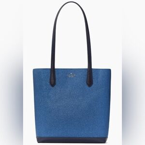 NWT Kate Spade Glitter Tote Bag Parisian Navy